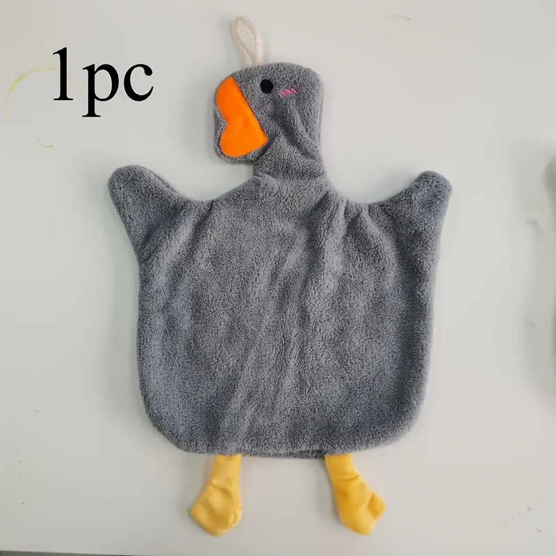 Cartoon Duck Kitchen Towel Absorbent Cotton Polyester Quick-Drying Bathroom Bedroom