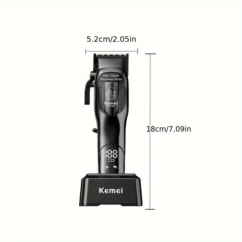Cortapelos profesional con pantalla digital, batería de litio recargable por USB, alta potencia para uso en salón