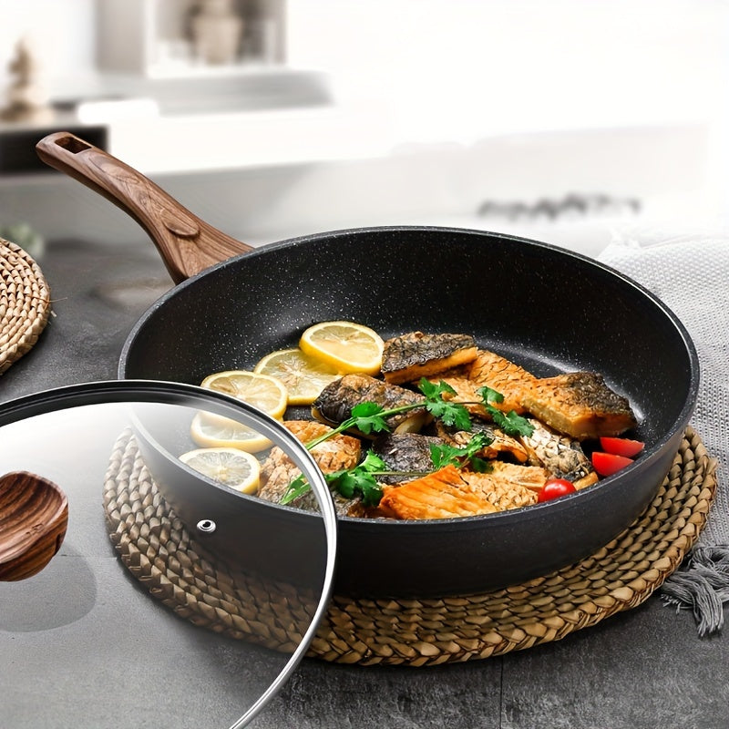 Sartén antiadherente negra para bistec, huevos, panqueques, estufa de gas y magnética