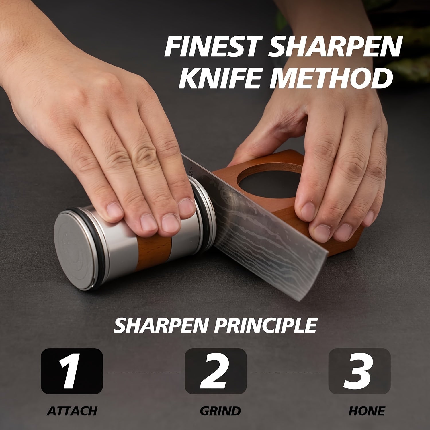 Aluminum Alloy Knife Sharpener with Non-Slip Base and Compact Design