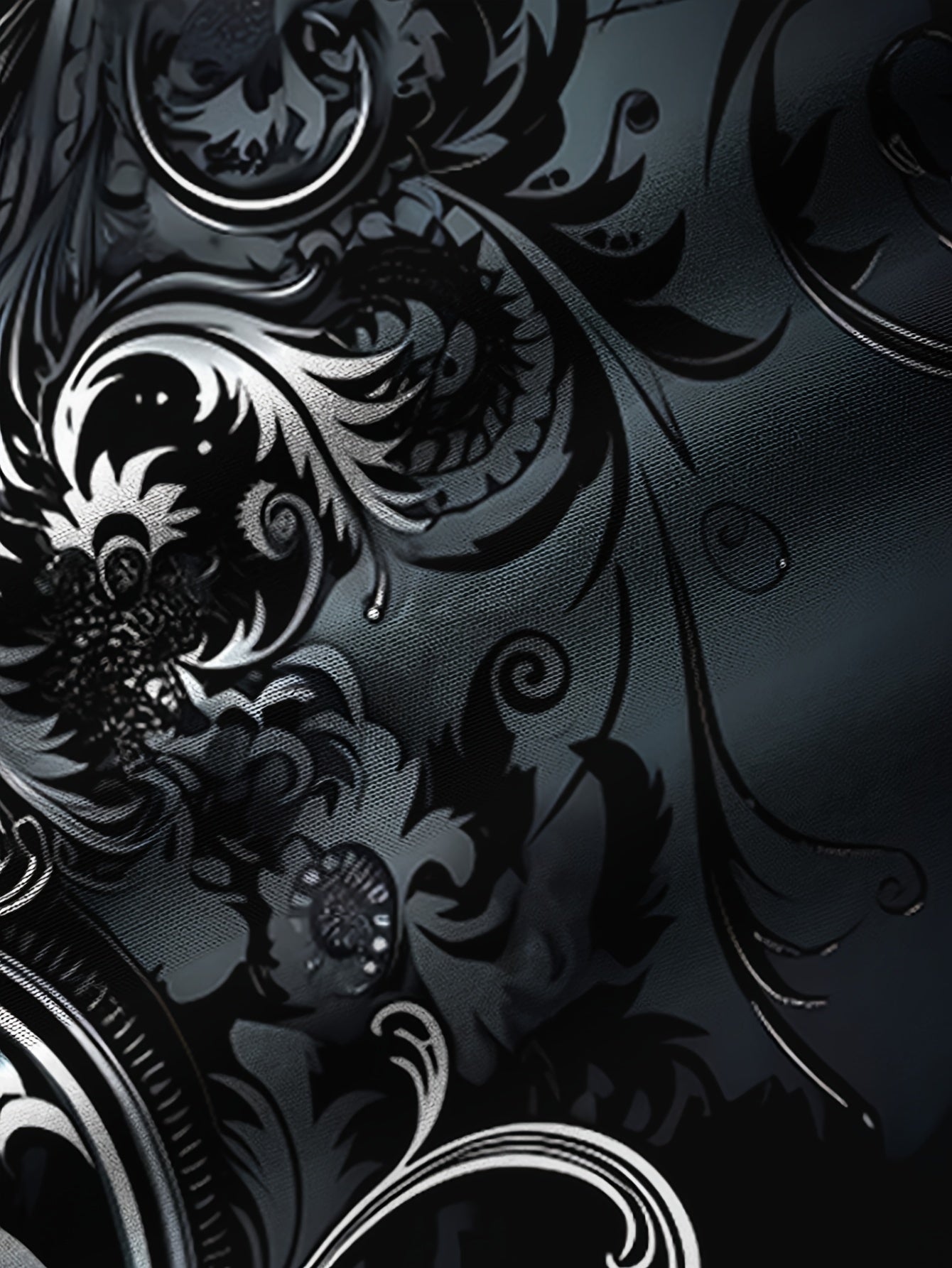 Men's Plus Size Floral Gradient 3D Print Long Sleeve Woven Shirt