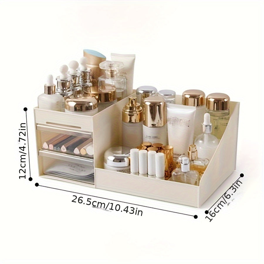 Clear Acrylic Makeup Organizer with Drawers for Skincare Brushes Accessories Countertop Storage