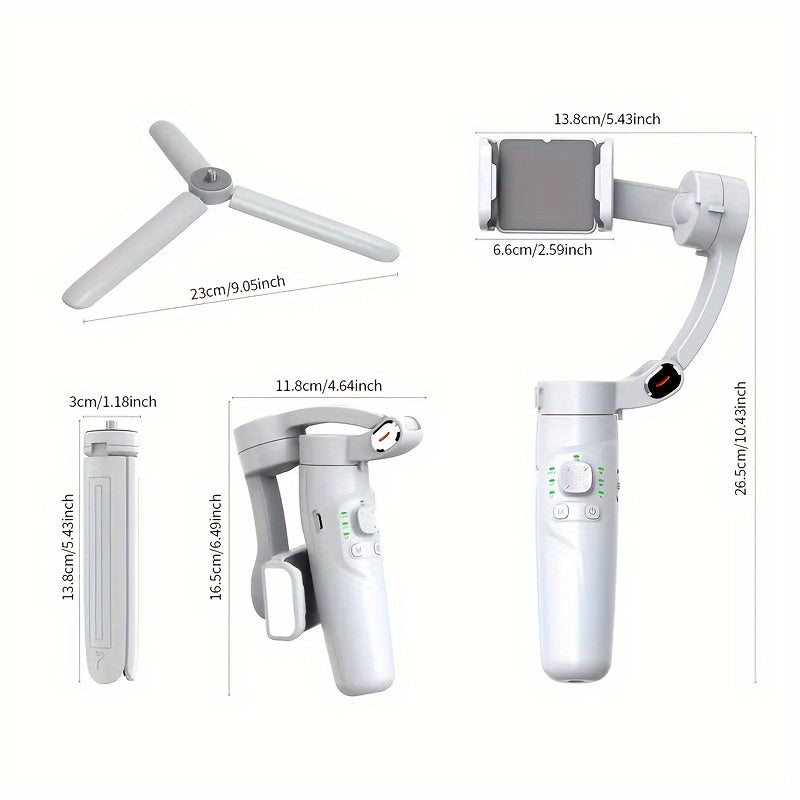 Wireless 3-Axis Smartphone Gimbal Stabilizer with Remote Control and USB Charging