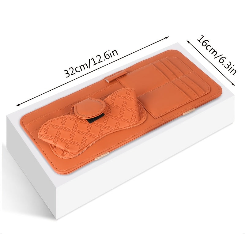 Organizador de visera para coche con compartimentos para gafas, tarjetas y bolígrafos