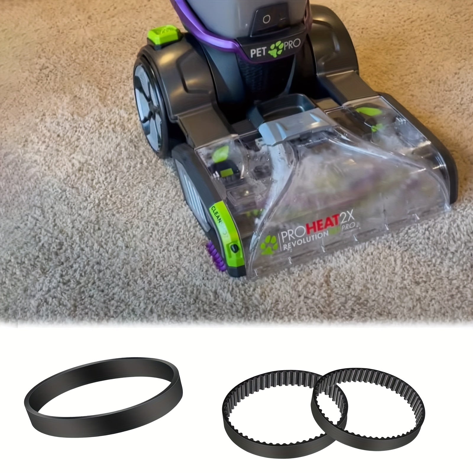 Set of 3 Replacement Belts for Carpet Cleaners Compatible with 1548 1551 1550 Series