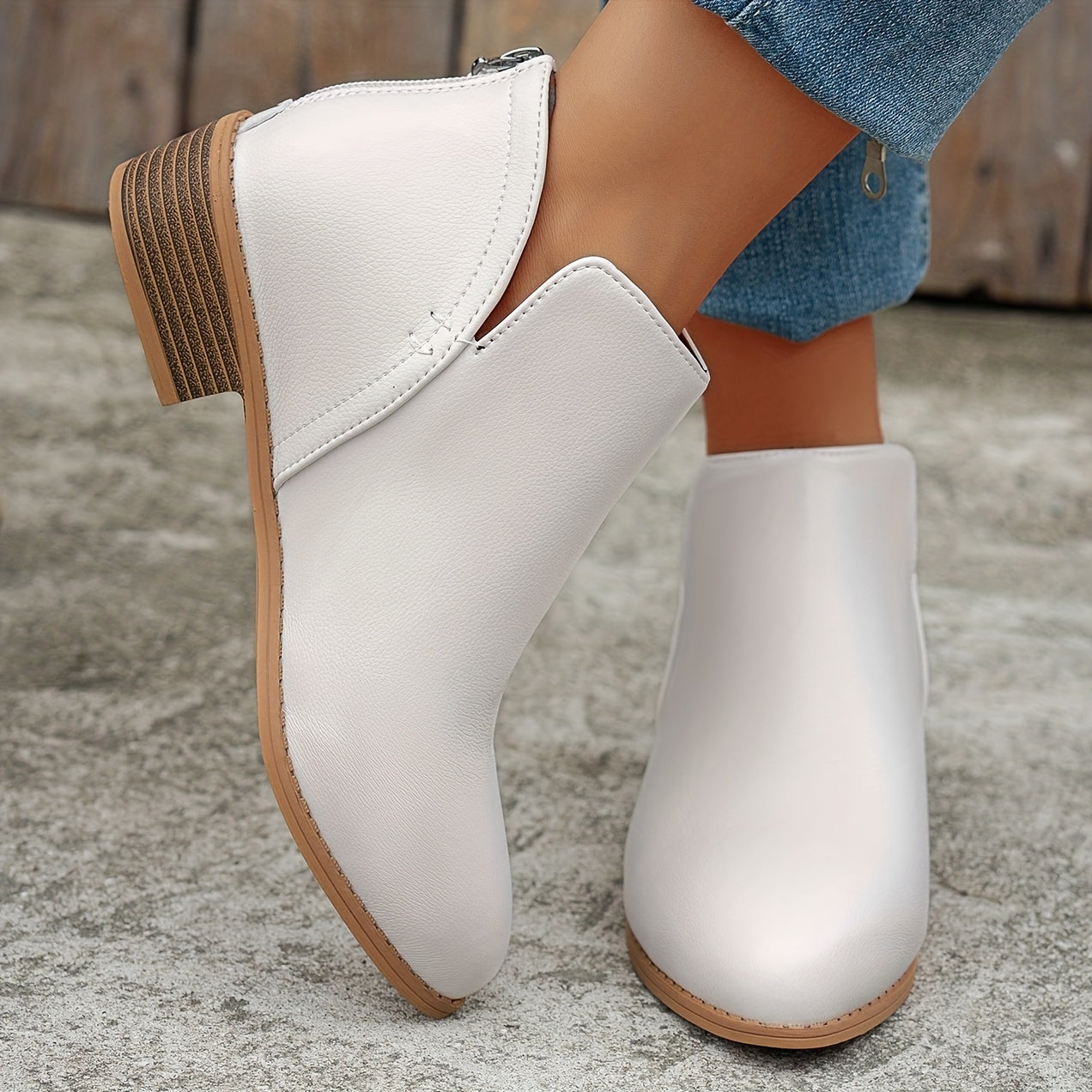 Women's Ankle Boots Slip-On Short Light Colors for Daily Wear