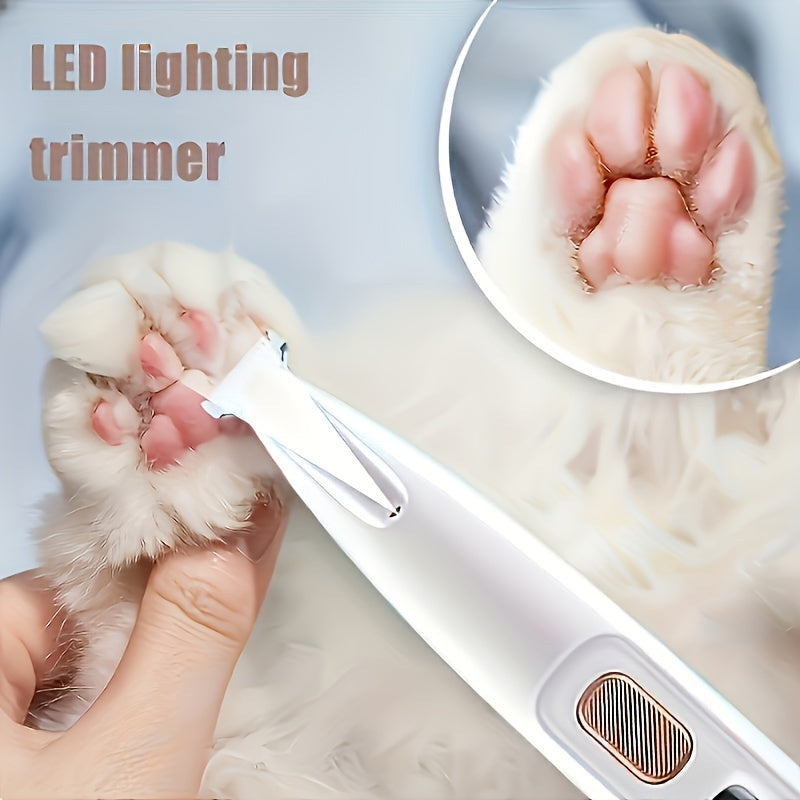 Cordless Pet Hair Trimmer with LED Lights USB Rechargeable Quiet Grooming for Dogs and Cats