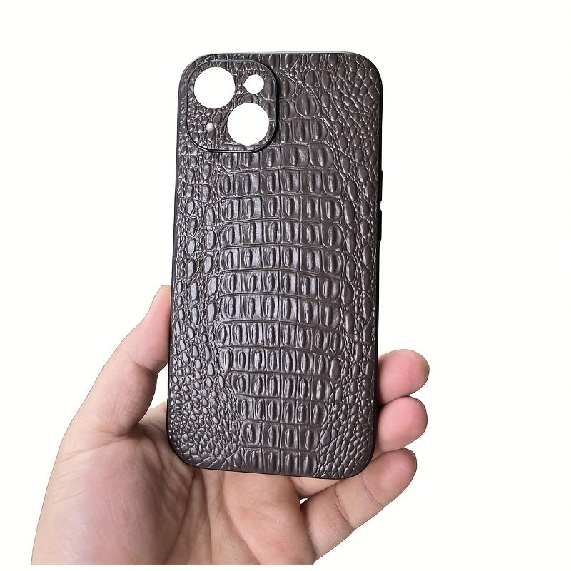 Genuine Leather Phone Case for Apple iPhone 13-16 Series Shockproof and Anti-Slip