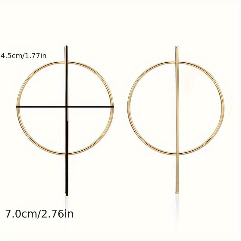 Set of 5 Bohemian Style Drop Earrings in Various Shapes Minimalist Alloy Jewelry for Women