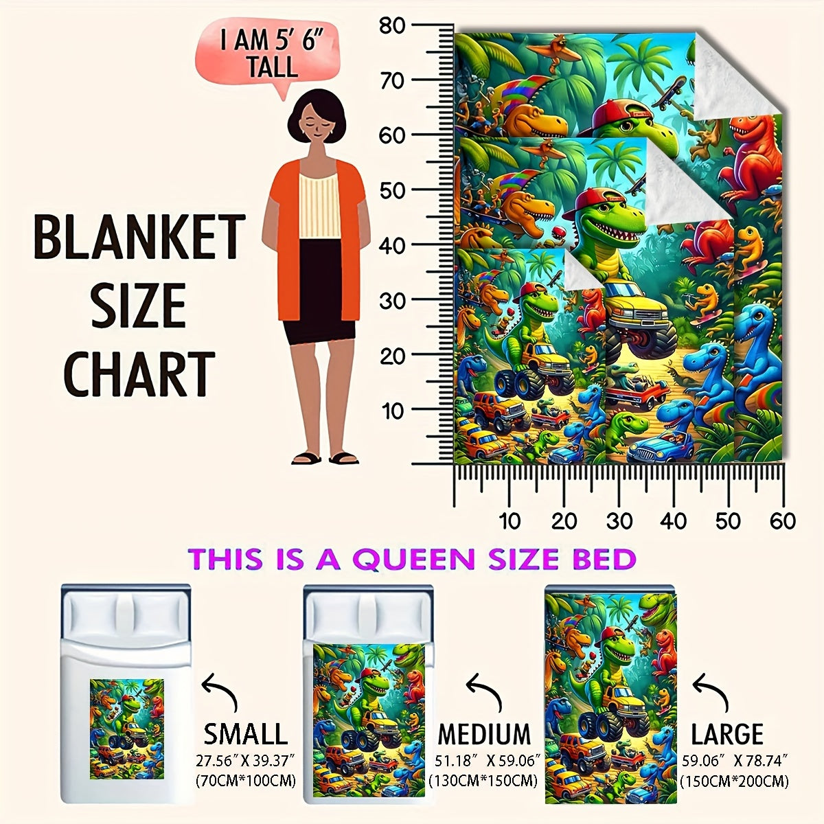 Manta de franela con patrón de dinosaurio verde para todas las estaciones y siestas