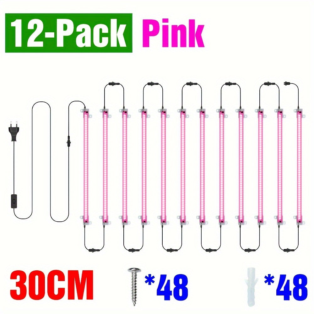 220V Full Spectrum LED Grow Light with 12 Heads 50cm for Indoor Plants Hydroponics Greenhouse