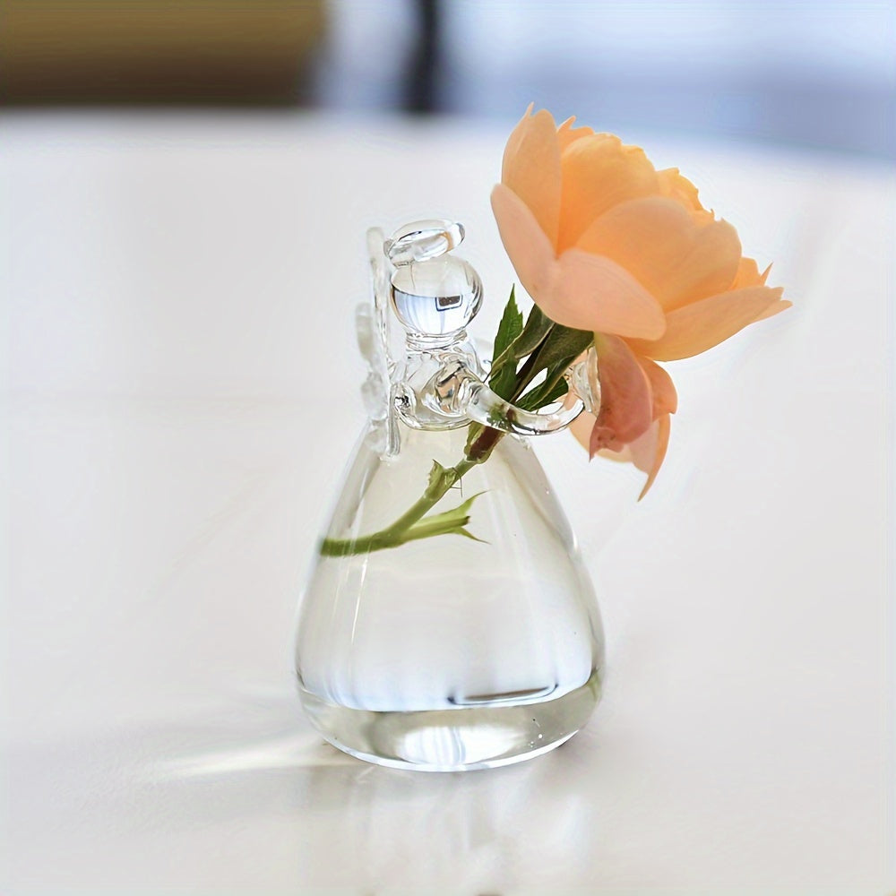 Glass Angel-Shaped Vase for Flowers Dried or Fresh Decorative Home Decor