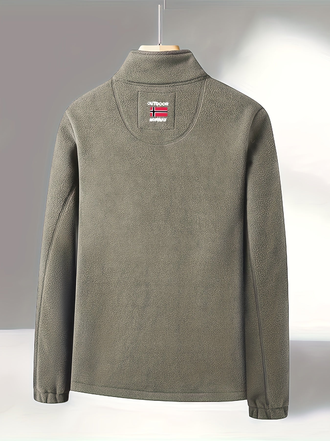 Men's Embroidered Alphabet Hoodie Jacket Made of 100% Polyester Knit Fabric for Fall Winter