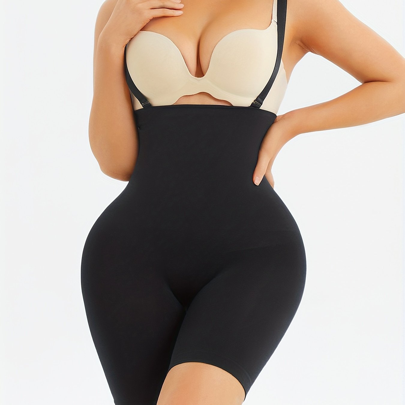 Women High Waist Compression Shorts Shapewear Tummy Control Butt Lift Solid Color