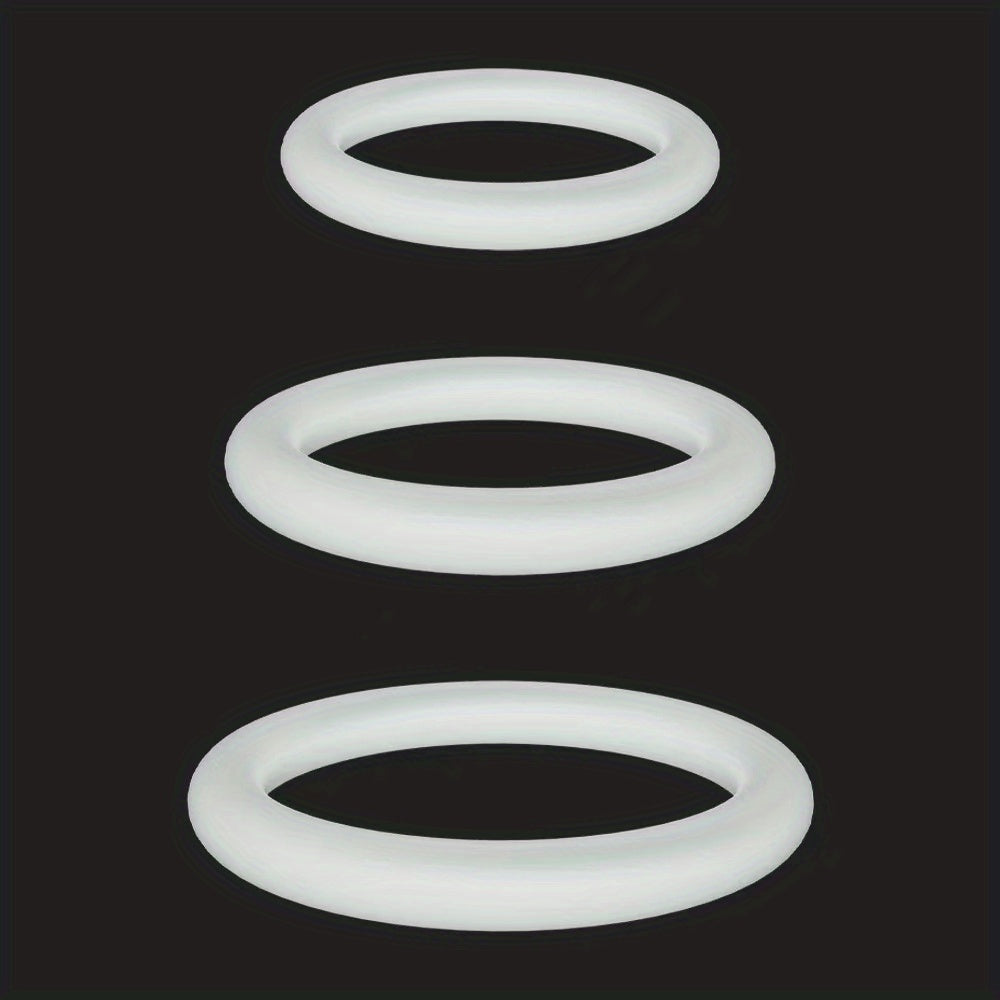 Men Silicone Luminous Penis Rings Set 3 Pcs Delayed Ejaculation Foreskin Obstruction