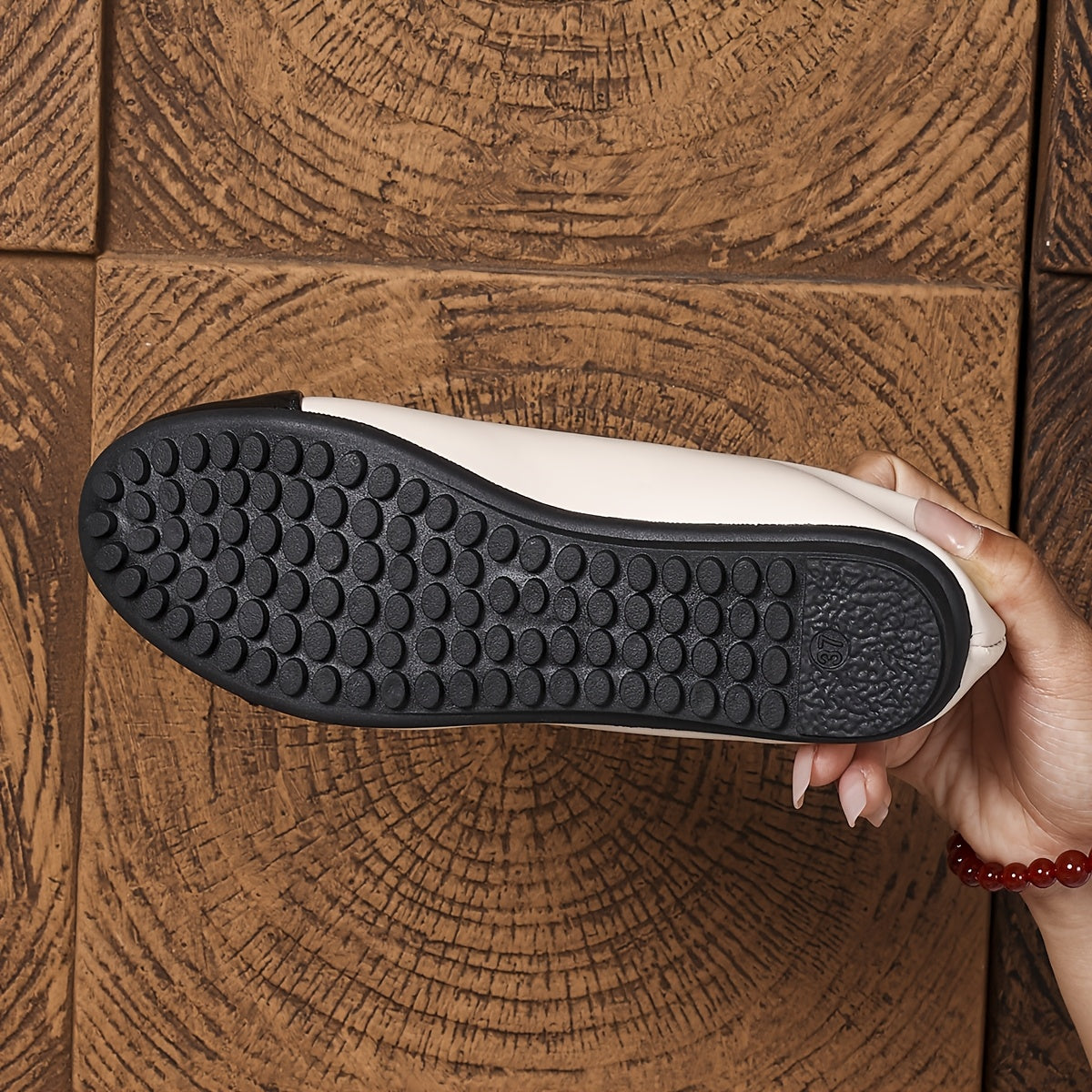 Zapatos planos de ballet para mujer con lazo, en negro bicolor, slip-on, punta redonda