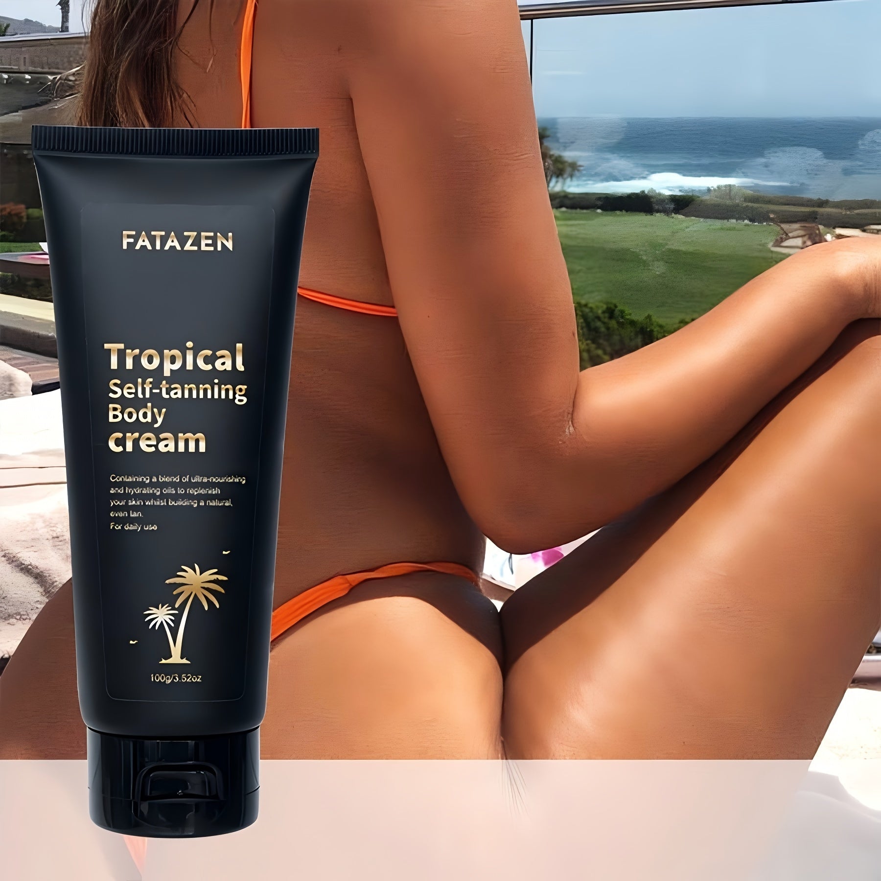 FATAZEN Bronzing Cream: Uniseks, Tabiiy, Paraben va Spirt O'lchovsiz, Aloe Vera bilan Uzoq Muddatli Quyoshsiz Qora, O'rta Terini Yaxshilaydi, Barcha Teri Turlari Uchun