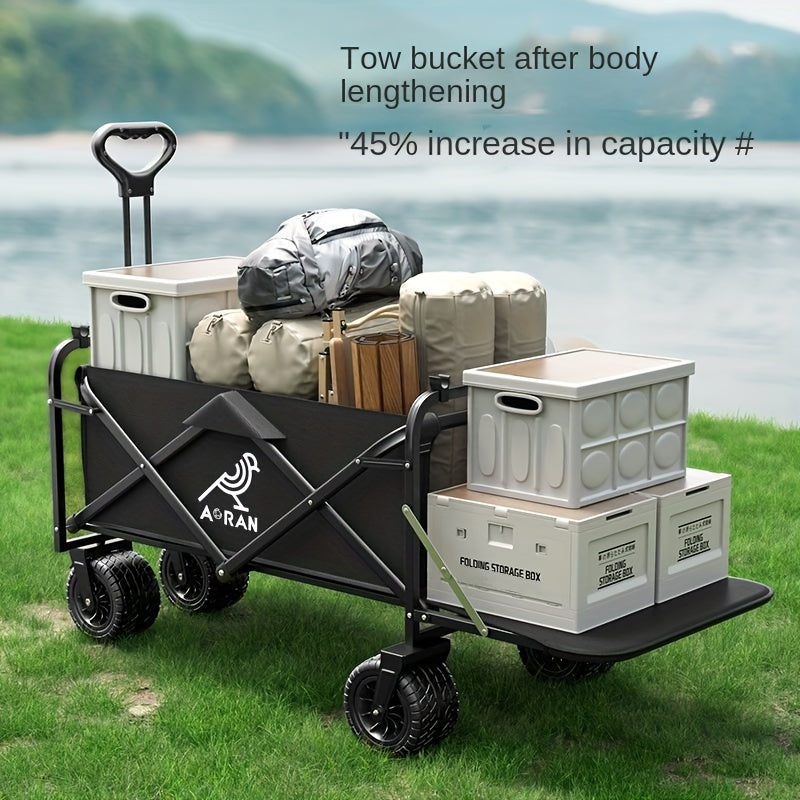Heavy-Duty Folding Trolley Stainless Steel Large Capacity for Travel Camping Beach Picnic