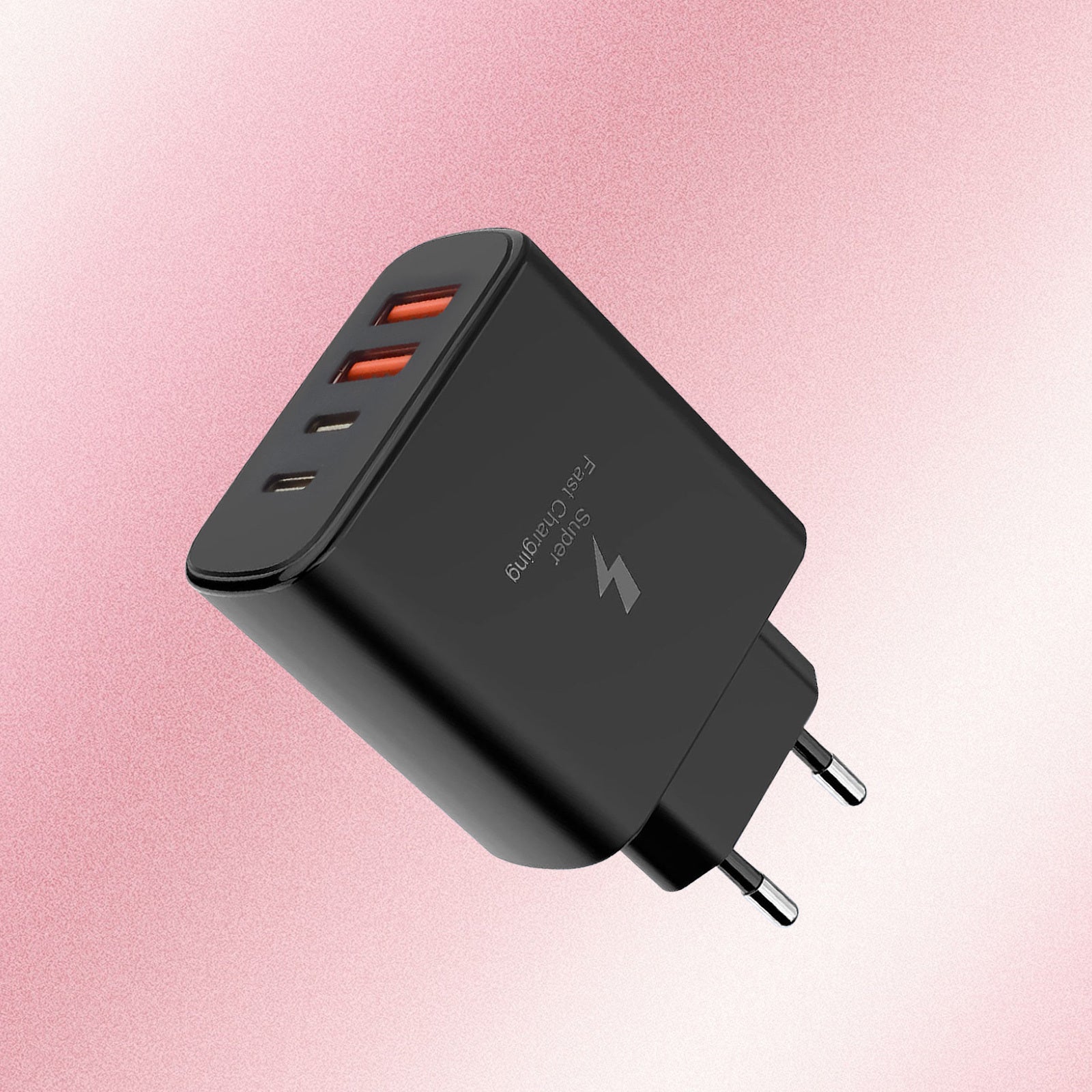 4-Port USB-C Fast Charging Wall Adapter 10-20W European Plug for iPhone iPad AirPods Galaxy