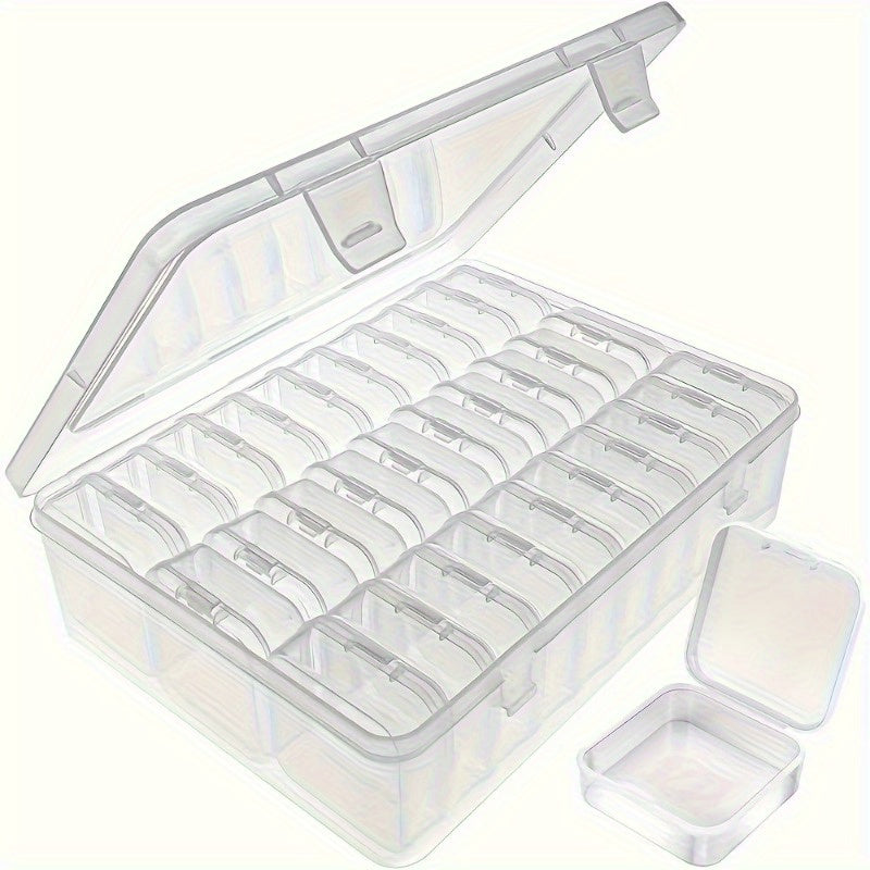 Clear Plastic Organizer with Adjustable Compartments for Beads Jewelry Crafts