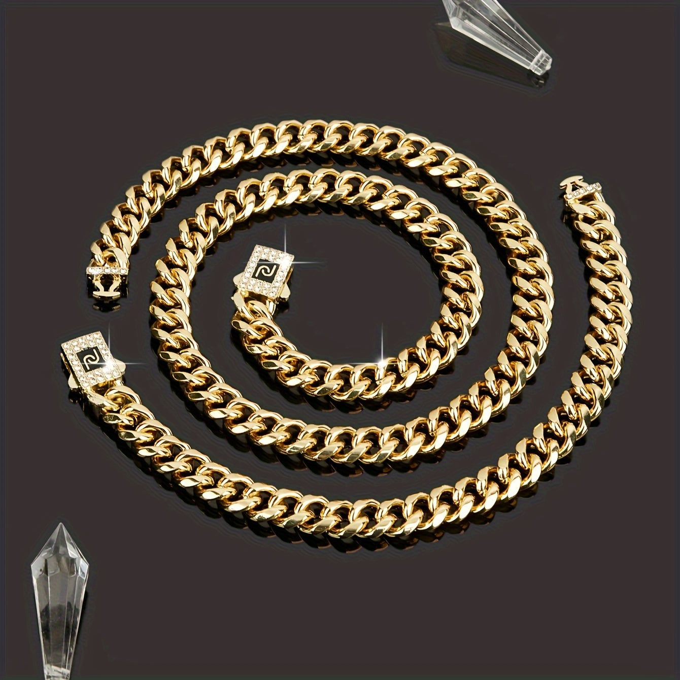 Women’s Jewelry Set Necklace and Bracelet Premium Gold Tone Elegant Gift