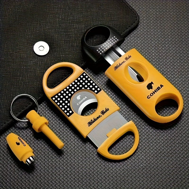 Cigar Scissors Set Stainless Steel Double-Edged Cutting Tool for Enthusiasts