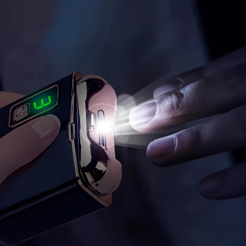 Qayta zaryadlanadigan elektr tirnoq kesgichlari xavfsizlik funksiyasi bilan - USB zaryadlash, 500mAh litiy batareyasi, erkaklar va ayollar uchun mukammal sovg'a, avtomatik, tirnoq fayli