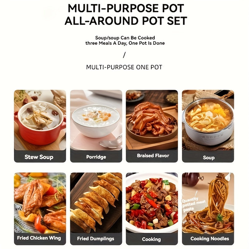 Juego de utensilios de cocina de acero inoxidable de 6 piezas con ollas para hervir y guisar aptas para lavavajillas