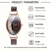 Set of 5 Quicksand Watches and Accessories for Women with Alloy Cases and PU Leather Bands