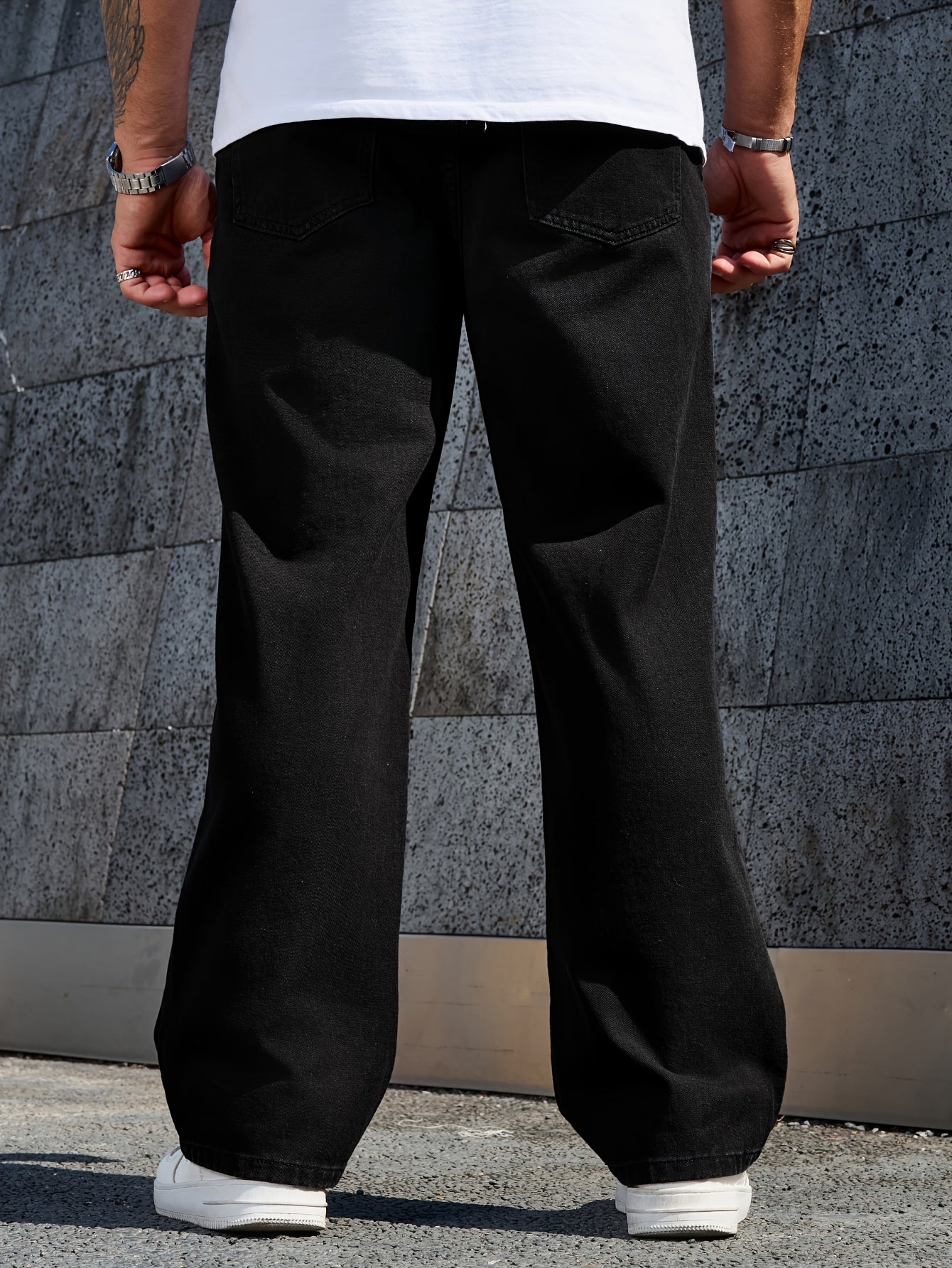 Men's Plus Size Denim Jeans Regular Fit All-Season Woven Cotton Polyester Viscose