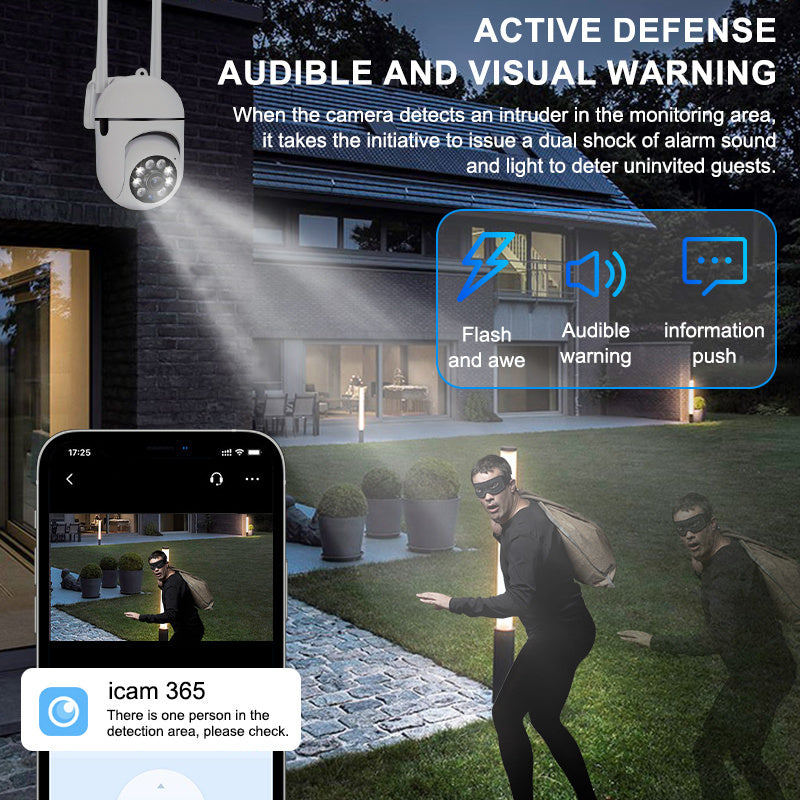 1080P HD WiFi Внутренняя камера безопасности с ночным видением, обнаружение человека и питомца, сигнал тревоги при движении, двустороннее аудио