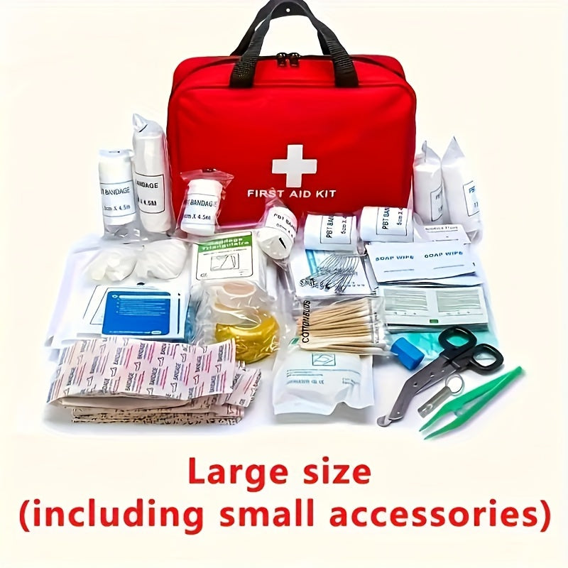 Family Outdoor Emergency Kit with Scissors Tweezers Wet Wipes Portable Durable Available in 2 Sizes