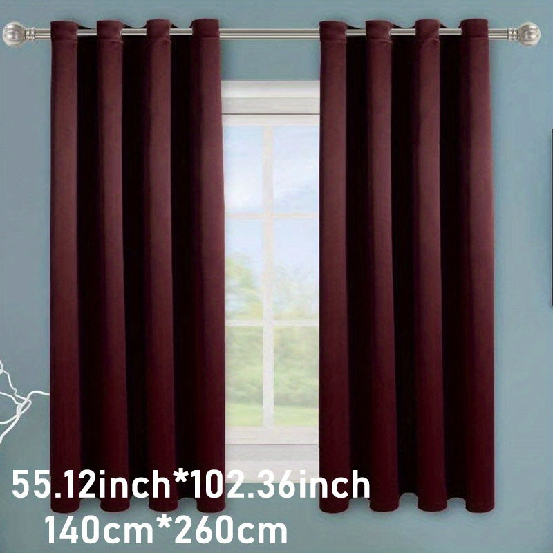 Blackout Curtain 1 Panel Solid Black Insulated Room Darkening for Bedroom Living Room