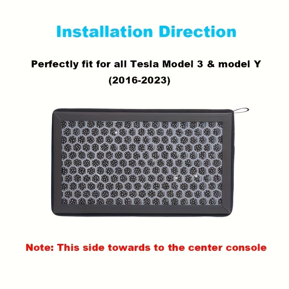 2 Pack HEPA Air Filters with Activated Carbon for Tesla Model 3 and Y