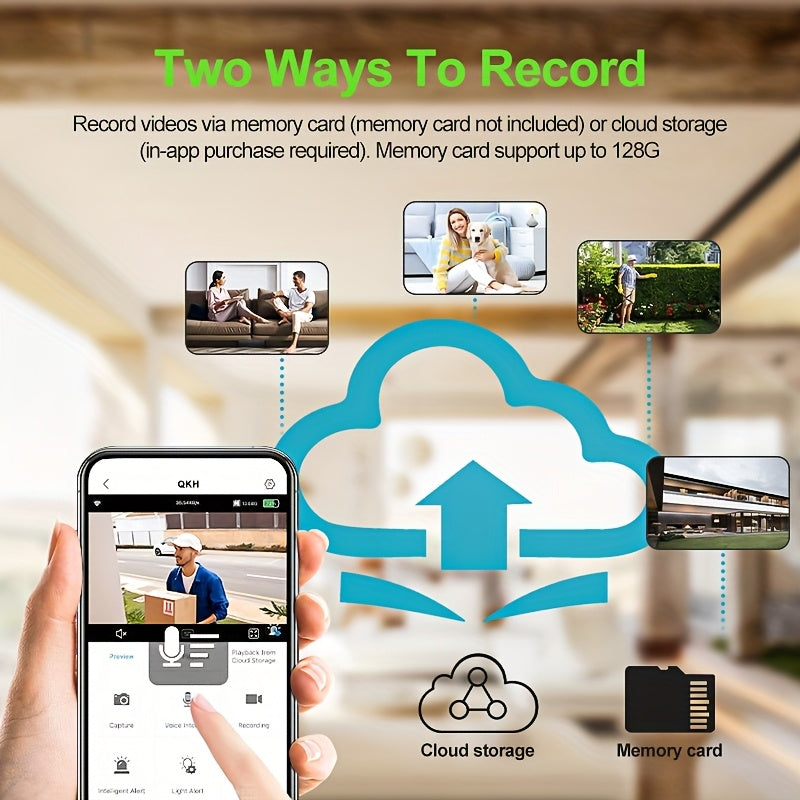 Wireless Solar Security Camera Waterproof with Motion Detection Night Vision Two-Way Audio