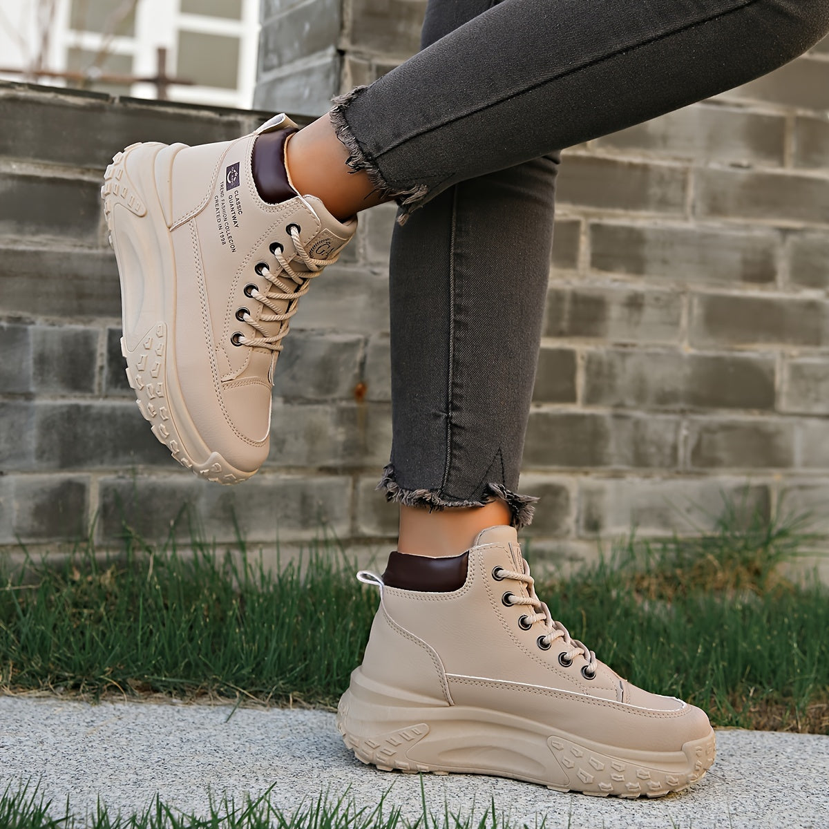 Women's Non-Slip Casual Leather Sports Boots for Autumn Winter