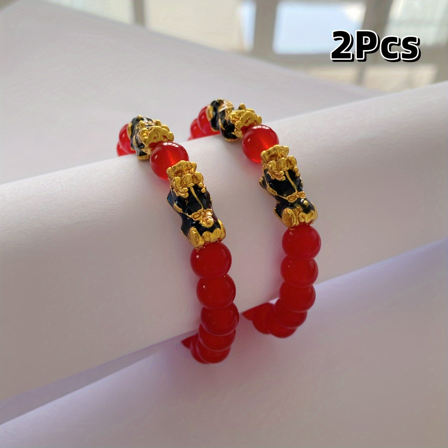 Ikki Pixiu taqinchoqlari Qizil Antik uslubda omadli farovonlik zargarlik sovg‘asi ayollar uchun