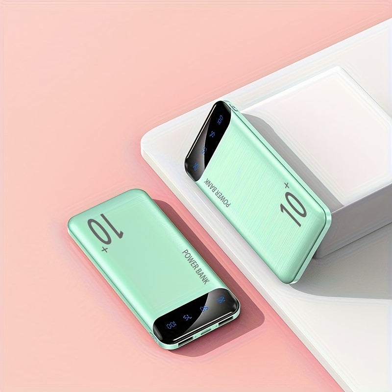 10000mAh Portable Power Bank with USB Type-C Micro Interfaces for Travel and Outdoor Use