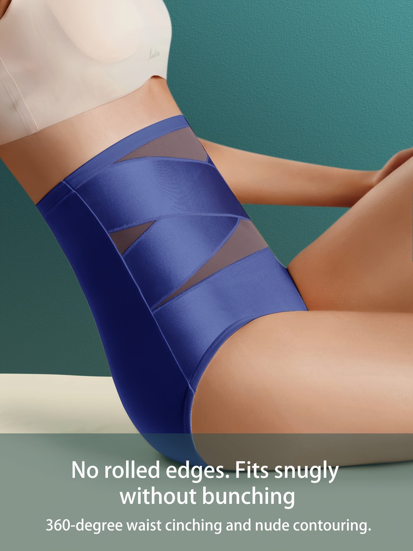 Women High Waist Tummy Control Shapewear Panties Solid Color Briefs Set