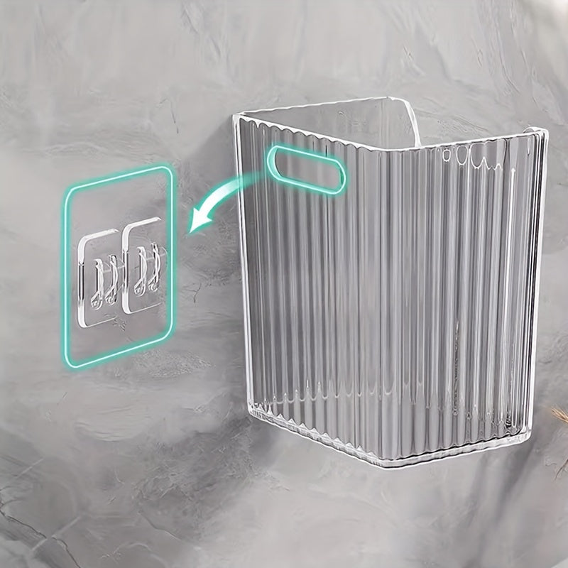 Wall-Mounted Bathroom Storage Organizer with Toothbrush and Razor Holders