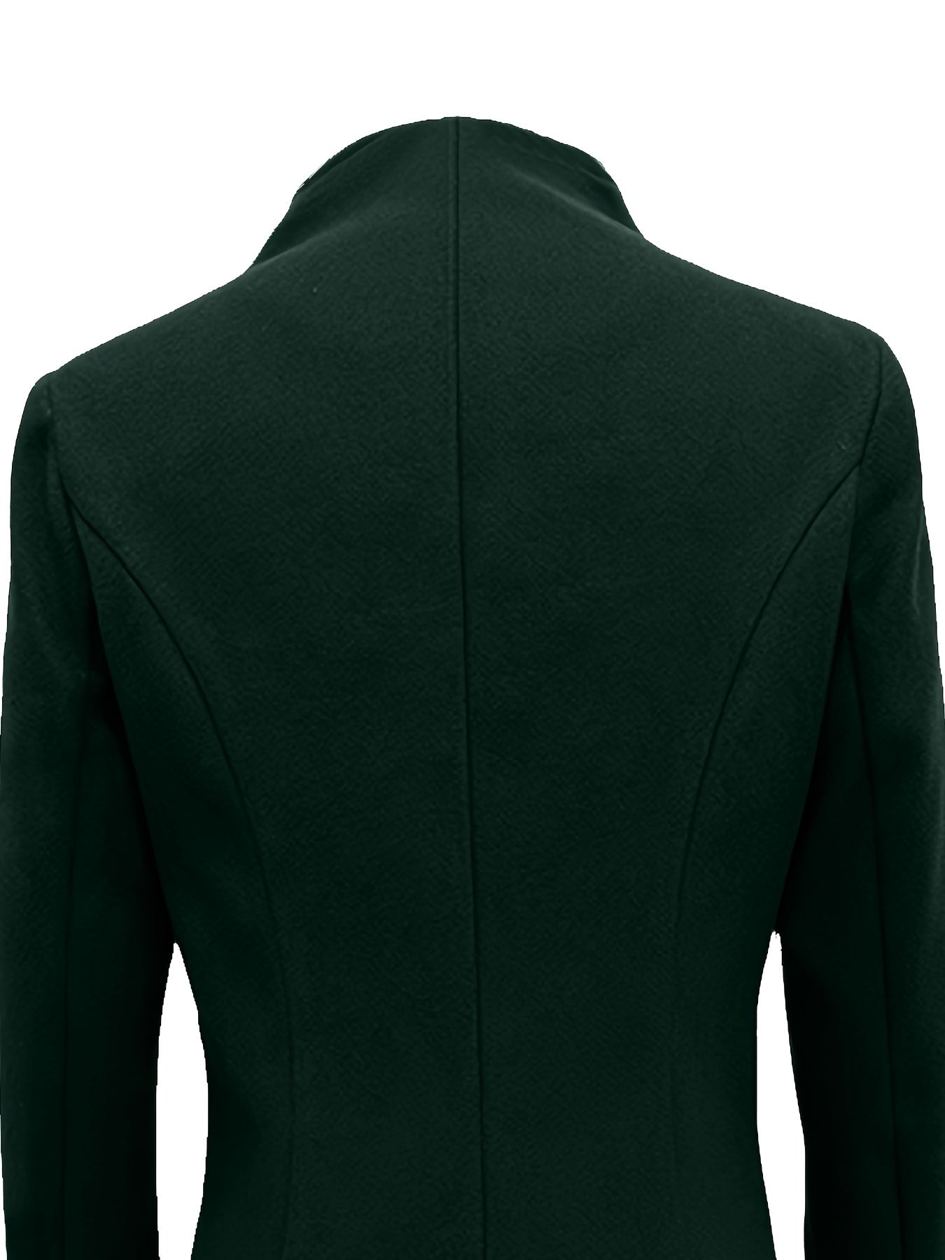 Women's Solid Polyester Single-Breasted Coat with Long Sleeves for Fall Winter