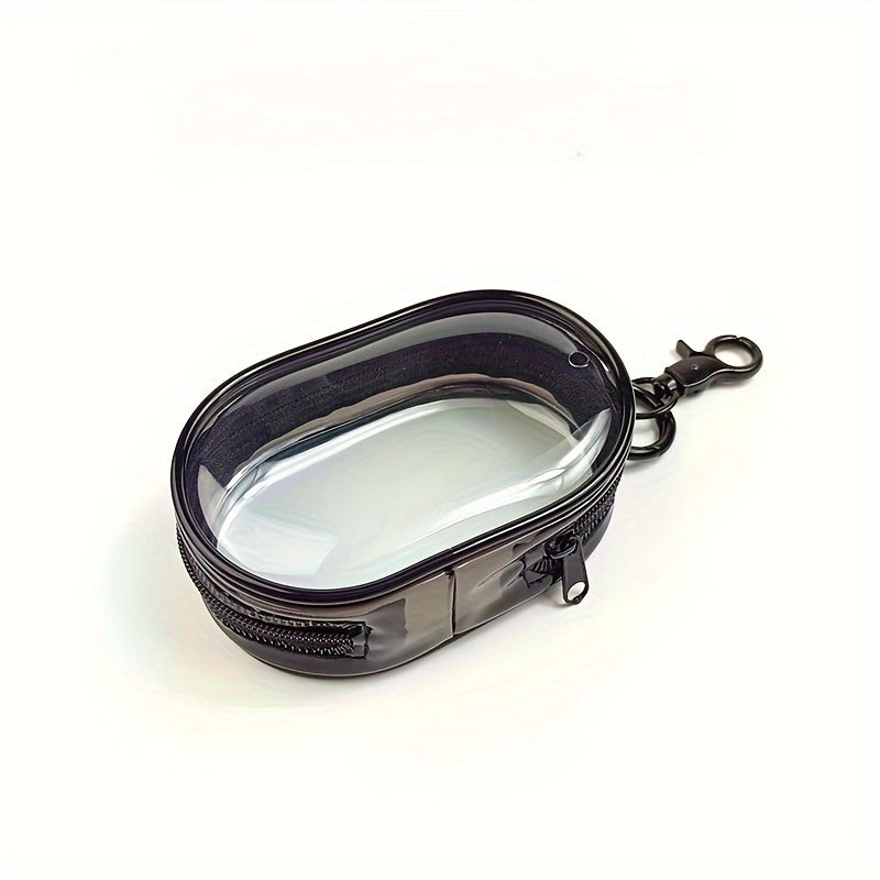 Quloqchinlar va zaryadlash kabellari uchun portativ saqlash qutisi, kalit zanjiri bilan, sayohat aksessuar sumkasi (6.5 sm x 3.61 sm).