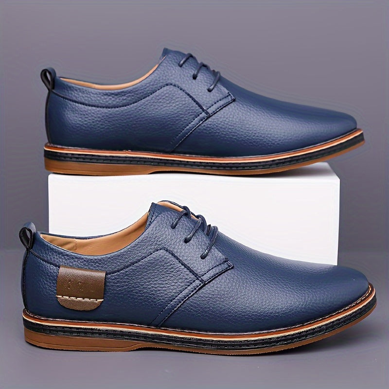 Men's Breathable Lace-Up Shoes for Office Wear with Rubber Sole