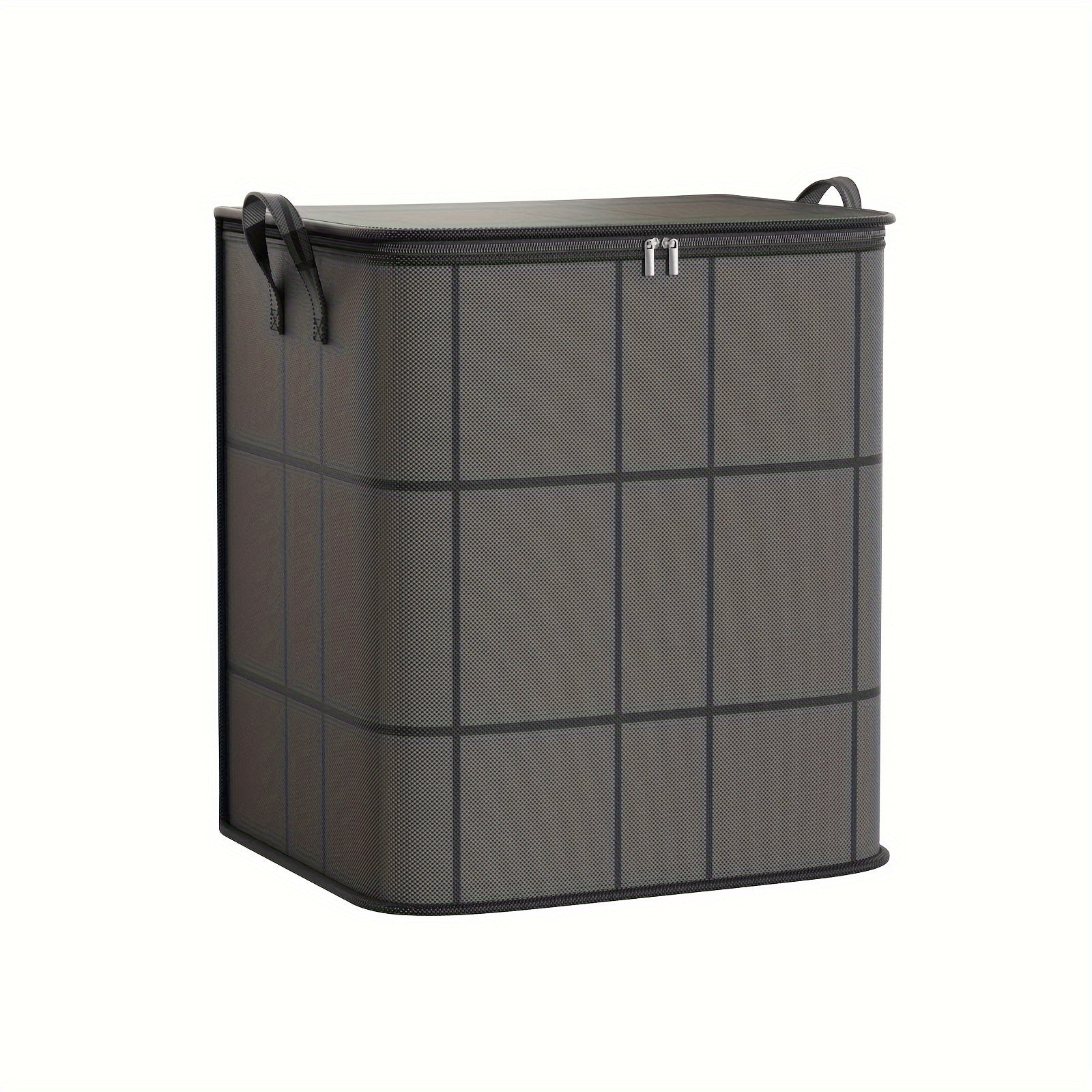 Casual Non Woven Folding Travel Bag Large Capacity Black with Handle for Clothes Toys