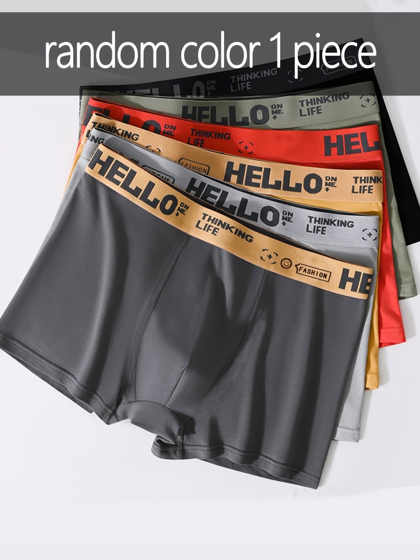 Men's Cotton Boxer Briefs Breathable Stretch Shorts Geometric Pattern Casual Underwear