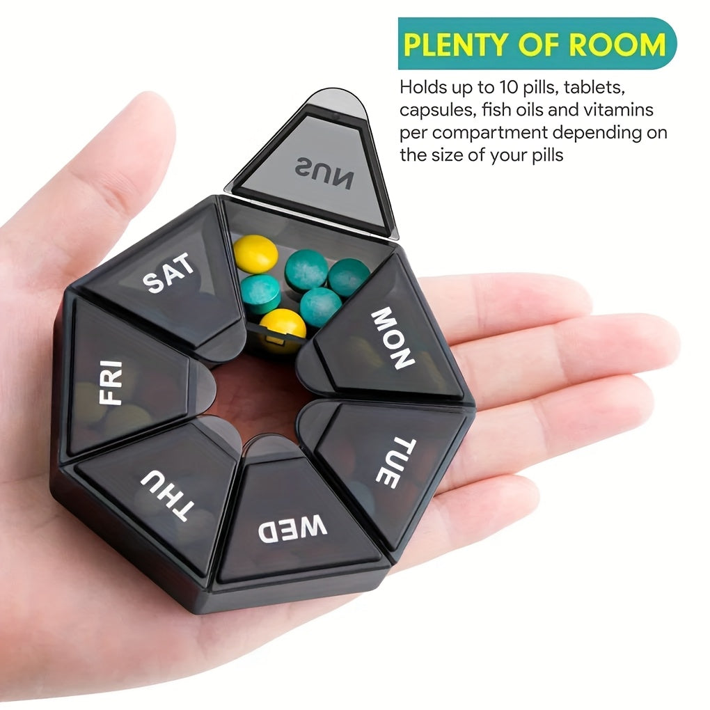 Unisex Plastic Seven-Day Pill Organizer Portable Transparent Pill Case