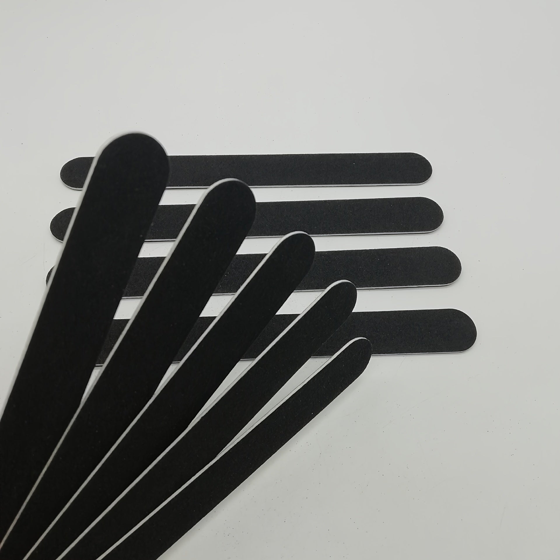 Professional Double-Sided Nail Files 5-Pack Black Emery Boards Manicure Pedicure