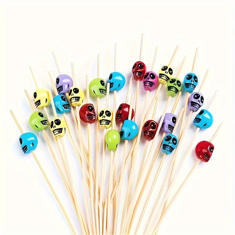 Halloween Skull Cocktail Picks for Party Decorations and Appetizers Set of 50