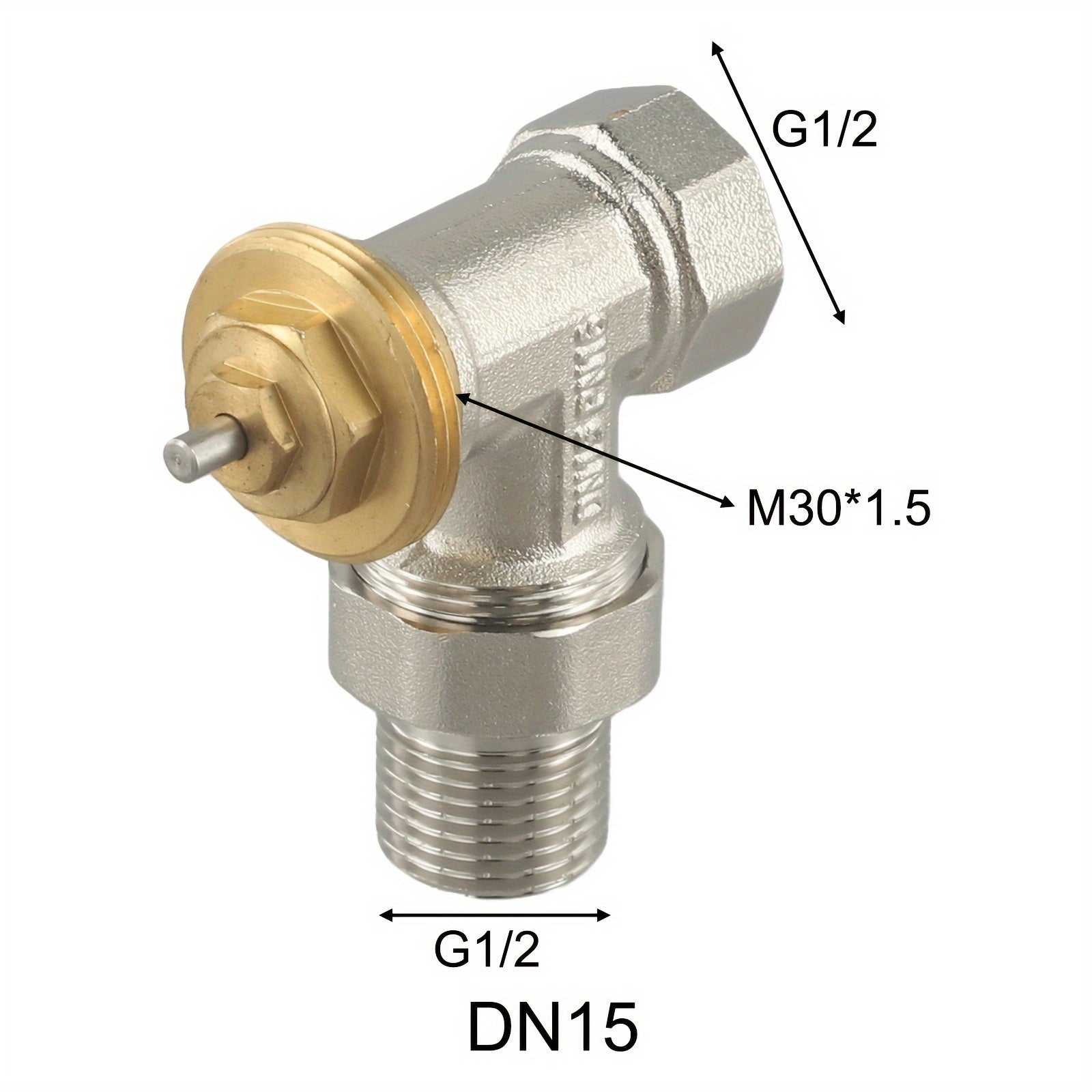 Brass Angle Regulating Valve Without Thermostatic Head DN15/DN20