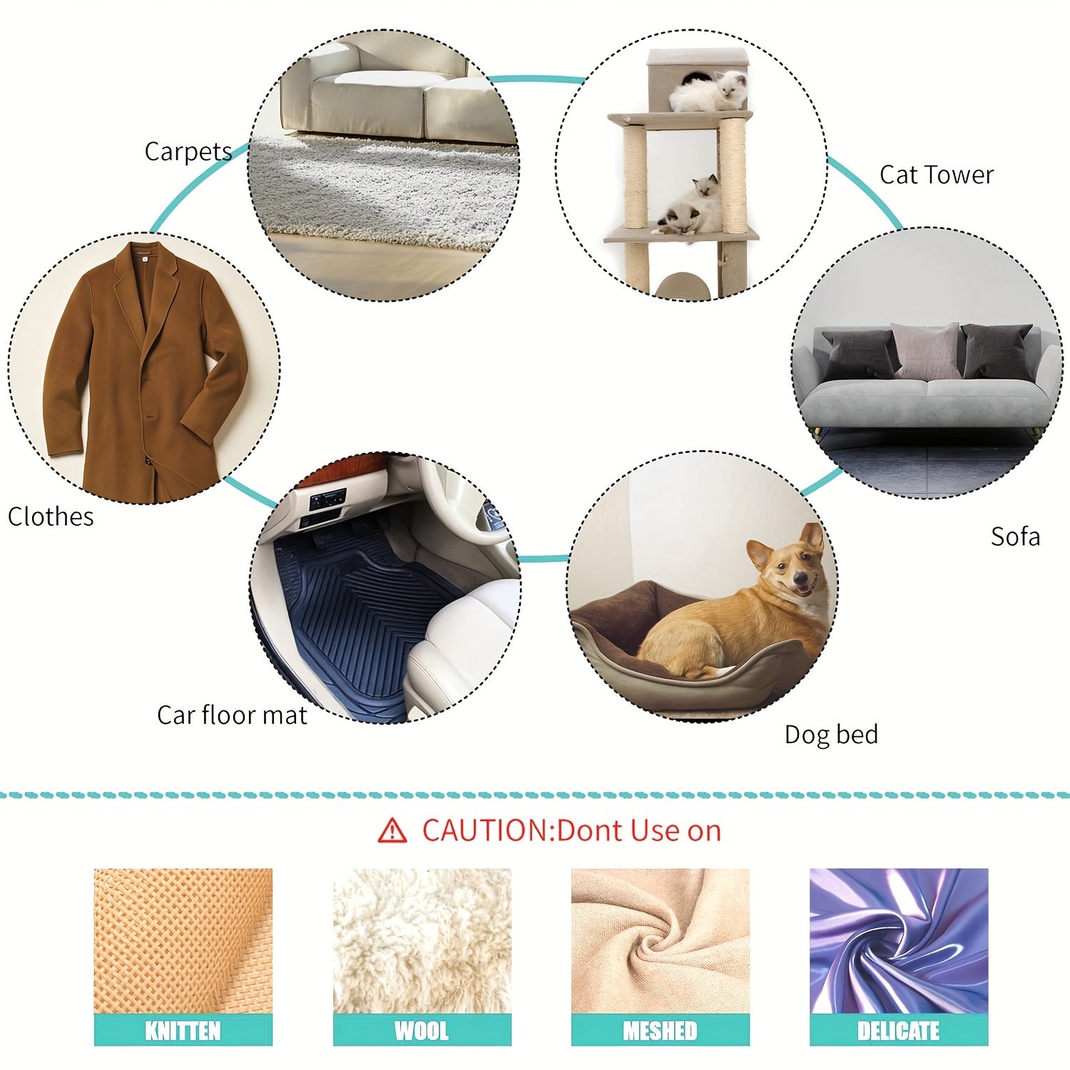 Adjustable Dog Deshedding Brush Plastic Metal No Battery